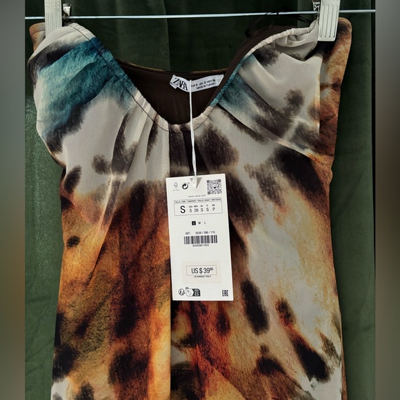 Strapless mesh tie dye Zara maxi dress - small - NWT - Picture 4 of 5